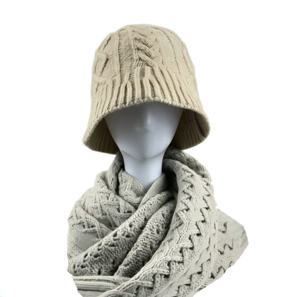 WMZ07 Winter Warm Knit Scarf Knitted Beanie  Elegant Soft Hat and Scarf Set comfortable and versatile for various occasions