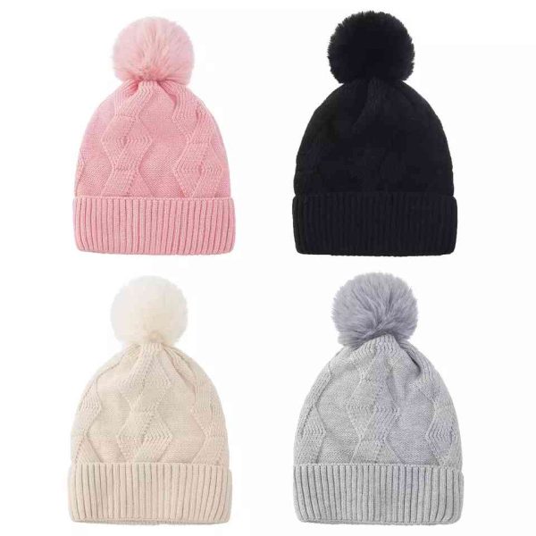BH05  Recycled polyester beanie hat Winter hat Knitted hat Windproof warm beanie hat with Pompom