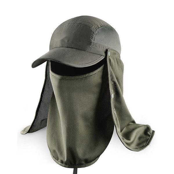 JKL09 Outdoor Fishing Hat Sun Protection Neck Face Flap Cap Wide Brim Hat Bucket Hat