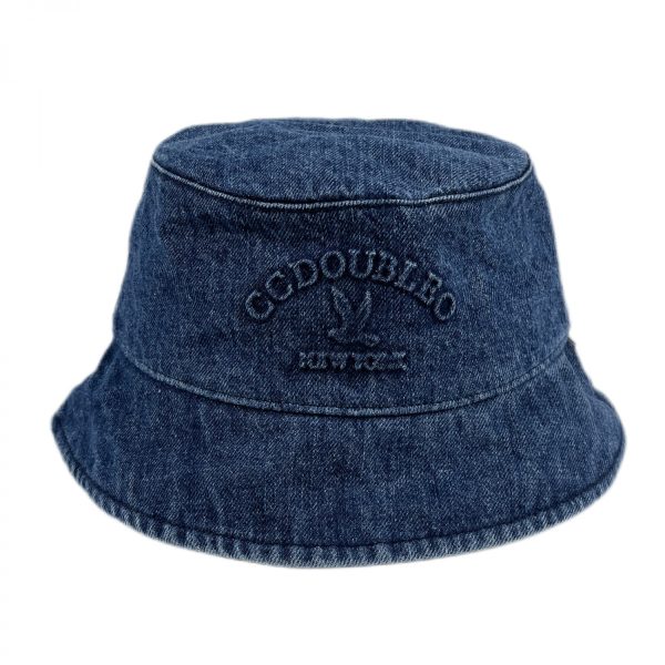 BUH11 Denim bucket hat Embossed logo bucket hat Washed hat