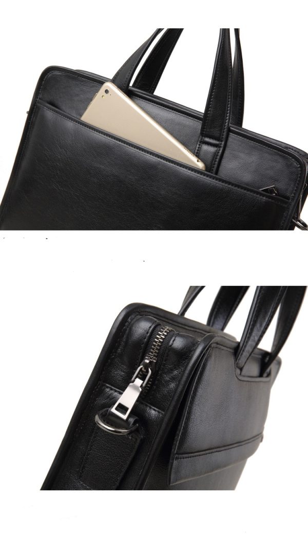 BC02 High Quality Full Grain Genuine Leather Men's Briefcase Laptop Bag