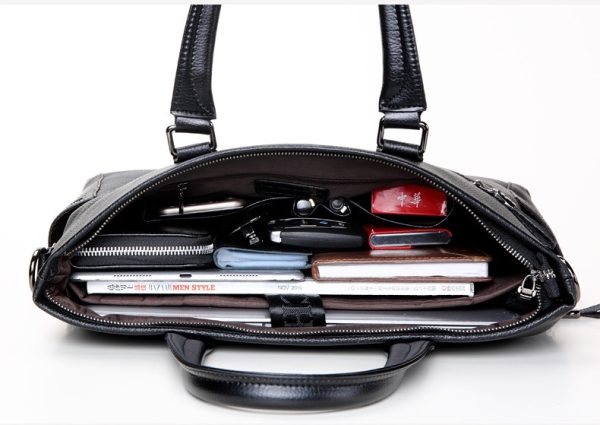 BC04 High Quality Full Grain Genuine Leather Men's Briefcase Laptop Bag