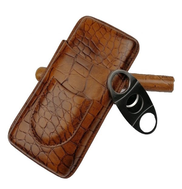 HDB10 Hot selling 3 fingers type cigar leather case holder
