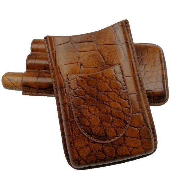 HDB10 Hot selling 3 fingers type cigar leather case holder