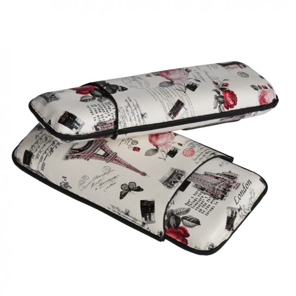 HDB11  3 shot Fancy Custom Handmade PU Leather Cigar Cases